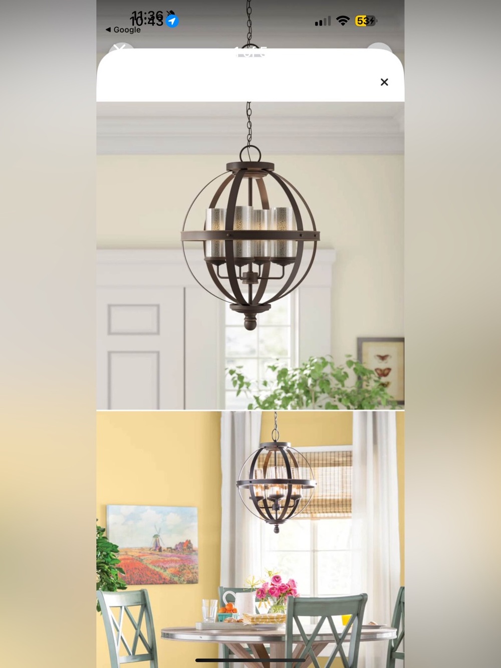 Rustic Orb Chandelier Pendant Light - Brown